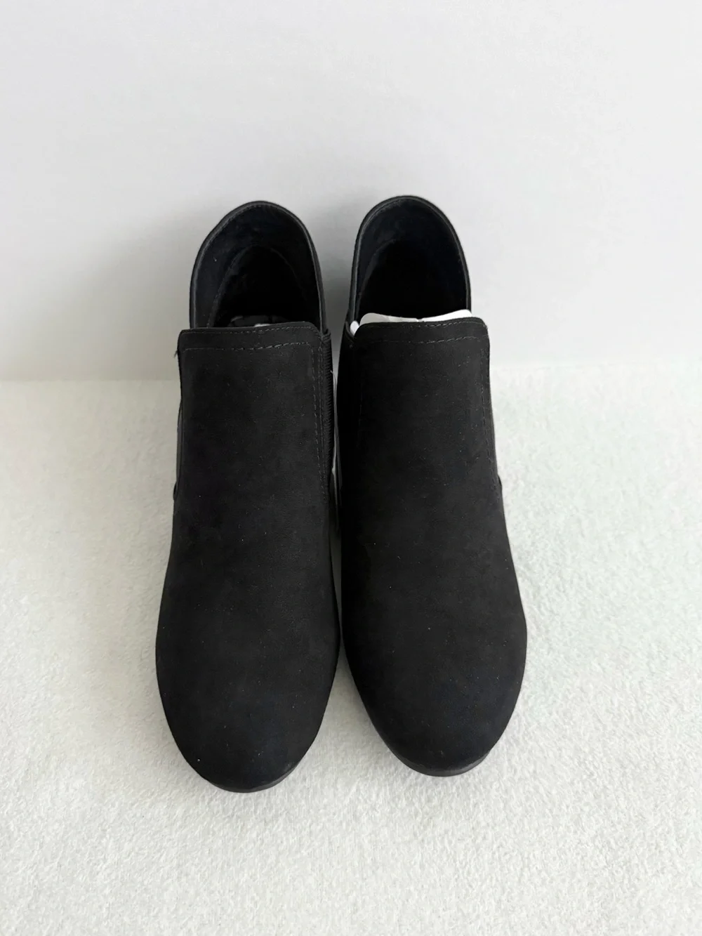 Black Wedge Ankle Booties Women’s 8.5 Stretch Comfort Fall NWT